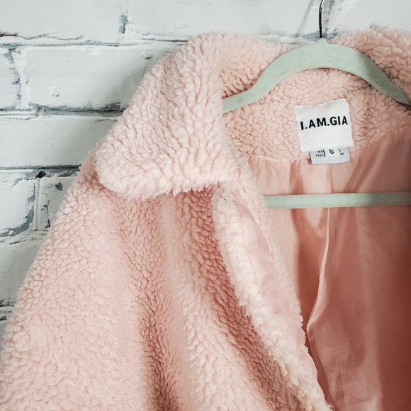 I Am Gia Pixie Pink Teddy Coat - Picture 4 of 10